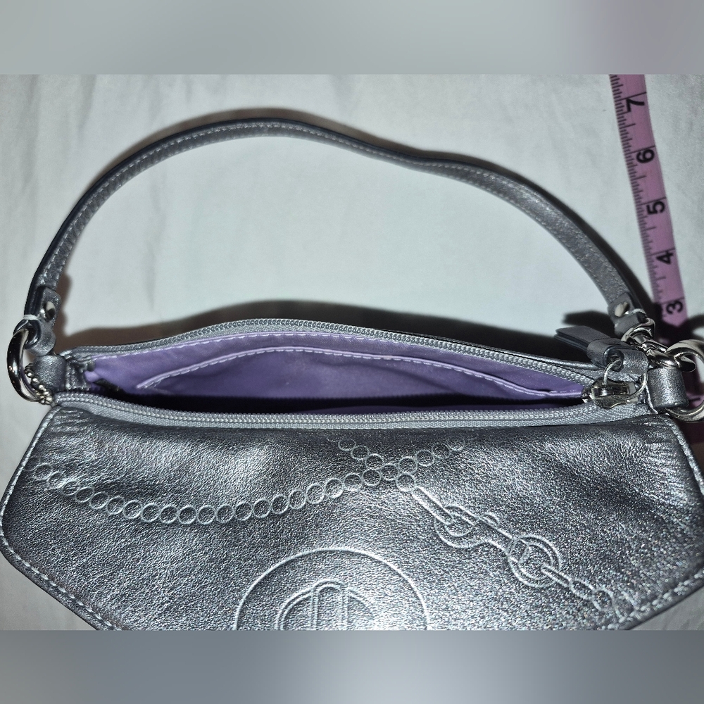 Y2K Coach SILVER leather Mini Bag/Clutch NWOT - Picture 13 of 13